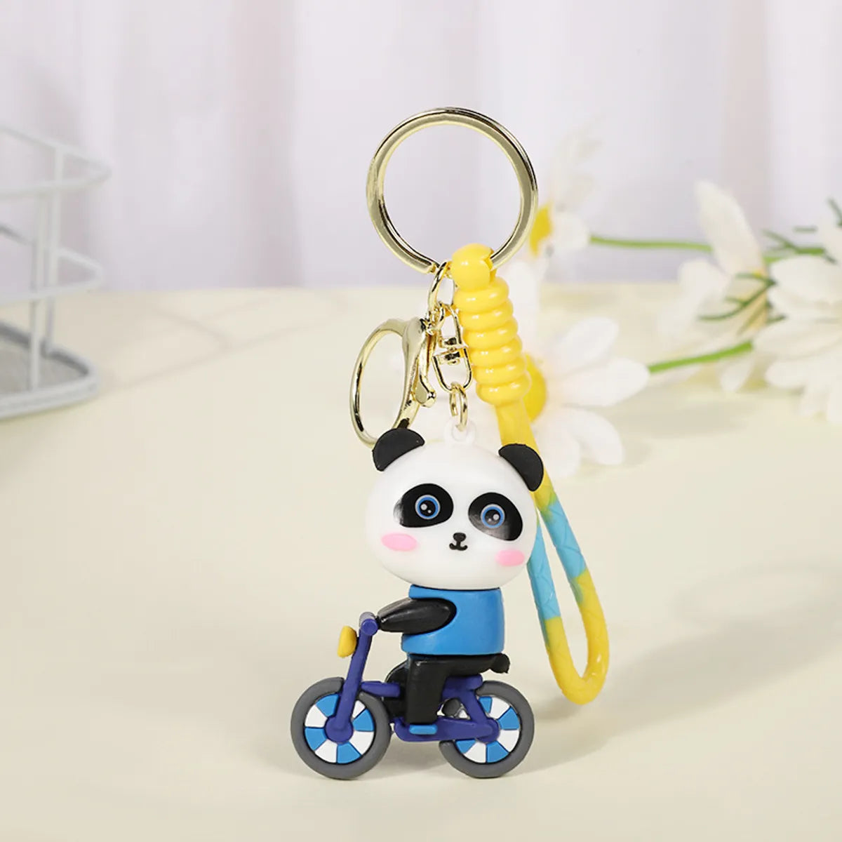 Cute Panda Pvc Metal Unisex Bag Pendant Keychain 1 Piece