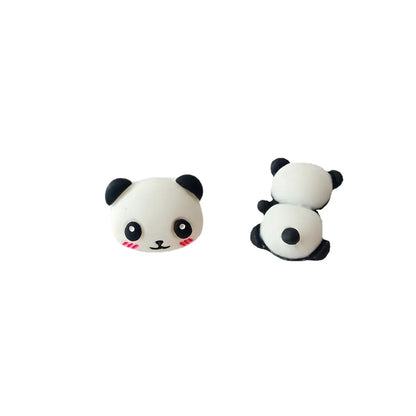 Cute Panda Synthetic Resin Ear Studs