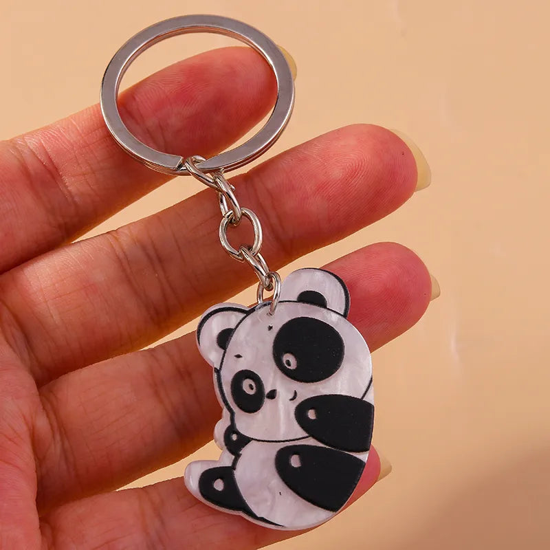 Cute Panda Zinc Alloy Keychain