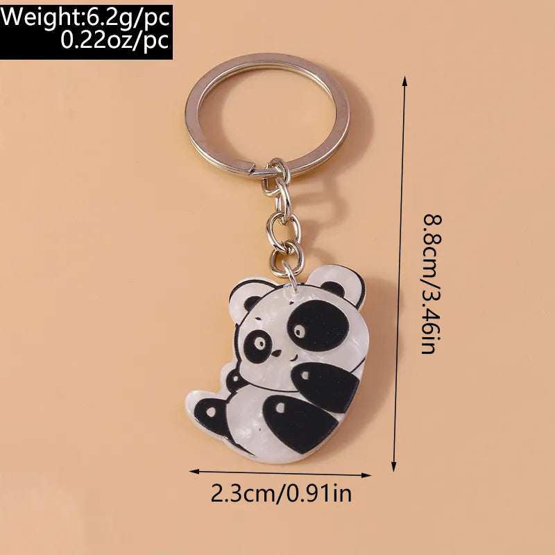 Cute Panda Zinc Alloy Keychain