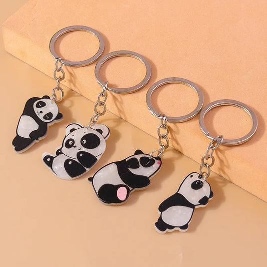 Cute Panda Zinc Alloy Keychain