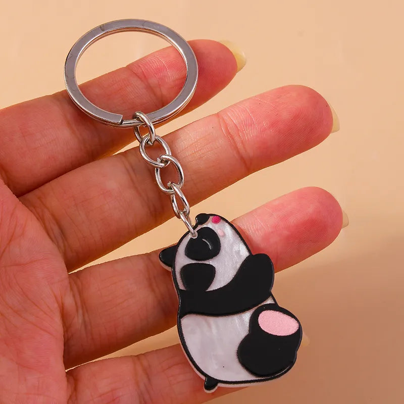 Cute Panda Zinc Alloy Keychain