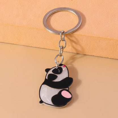 Cute Panda Zinc Alloy Keychain