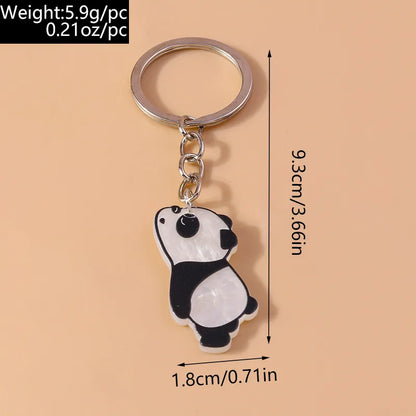 Cute Panda Zinc Alloy Keychain