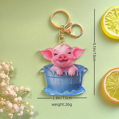 Cute Pastoral Animal Arylic Bag Pendant Keychain