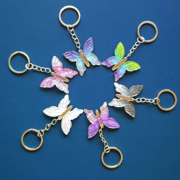 Cute Pastoral Commute Butterfly Arylic Alloy Plating Gold Plated Keychain