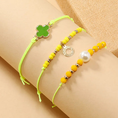 Cute Pastoral Letter Heart Shape Life Tree Braid Gold Plated Bracelets In Bulk