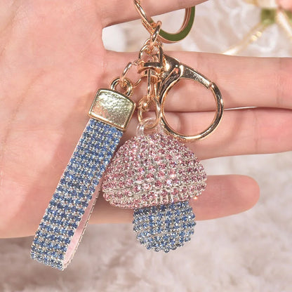 Cute Pastoral Mushroom Artificial Crystal Women'S Bag Pendant Keychain