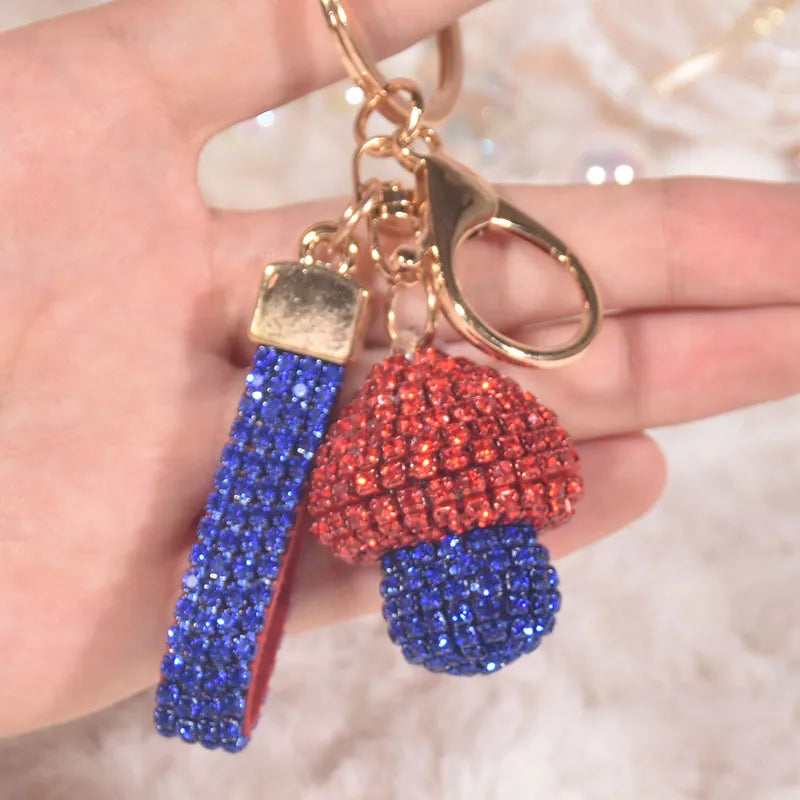 Cute Pastoral Mushroom Artificial Crystal Women'S Bag Pendant Keychain