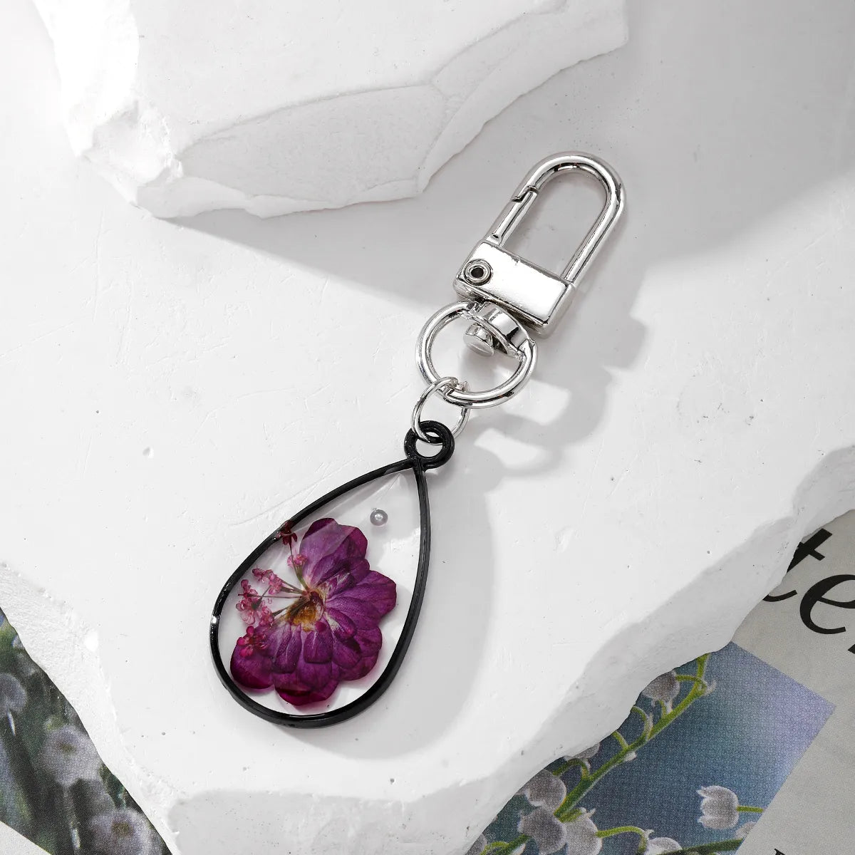 Cute Pastoral Simple Style Flower Alloy Resin Keychain