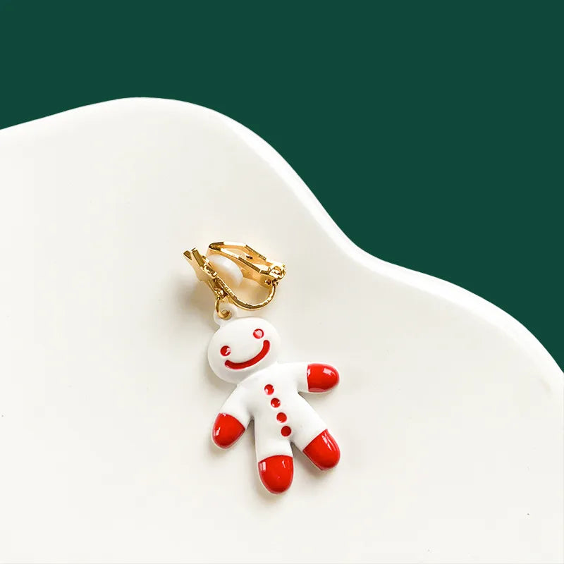 Cute Penguin Santa Claus Snowman Alloy Enamel Artificial Pearls Women'S Drop Earrings