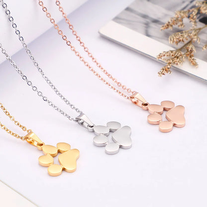 New Supply Cute Pet Mark Cute Animal Paw Necklace + Two-piece Earrings Set One Piece Dropshipping