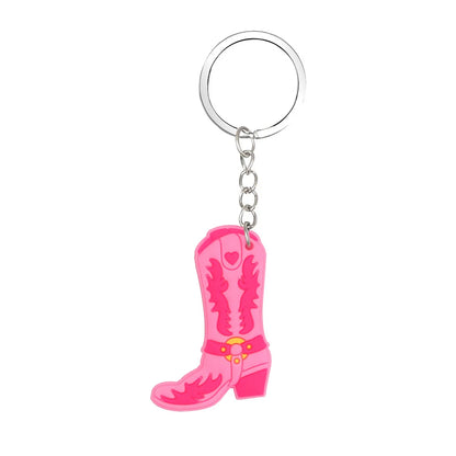 Cute Pistol Boots PVC Unisex Bag Pendant Keychain