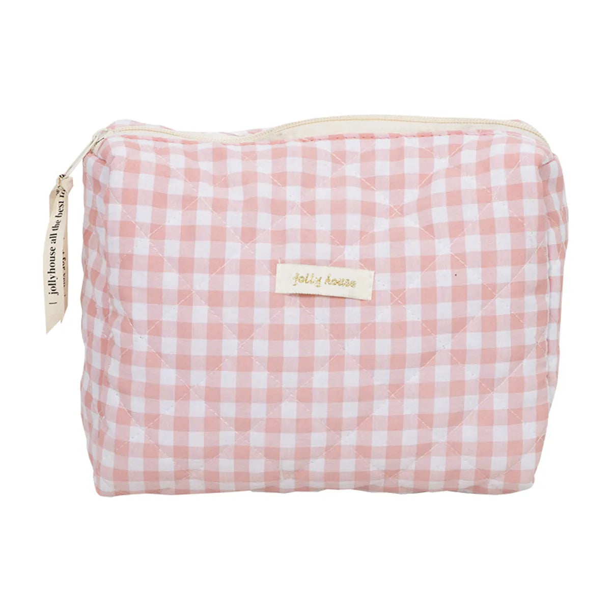 Cute Plaid Polyester Square Makeup Bags