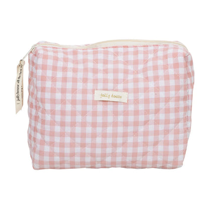 Cute Plaid Polyester Square Makeup Bags