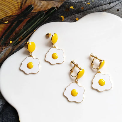 Cute Poached Egg Alloy Plating Women'S Drop Earrings