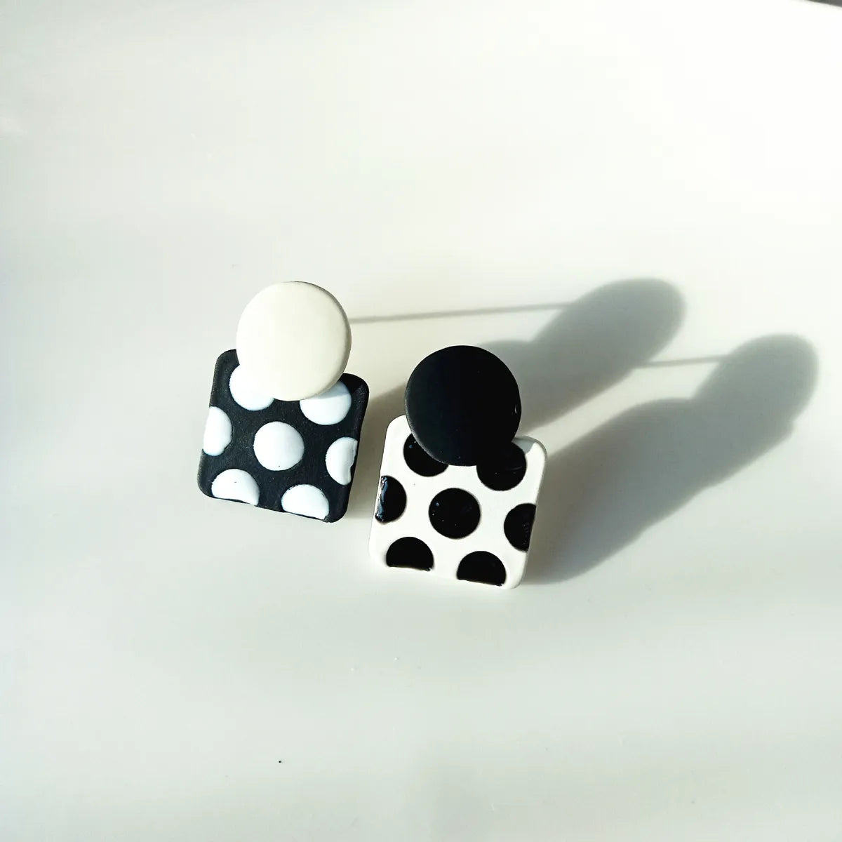 Cute Polka Dots Alloy Enamel Ear Studs