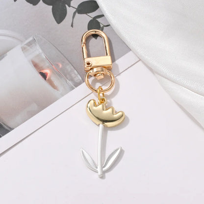 Cute Queen Bridal Floral Alloy Asymmetrical Alloy Keychain