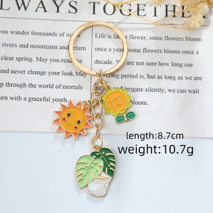 Cute Queen Bridal Leaf Floral Alloy Asymmetrical Alloy Keychain