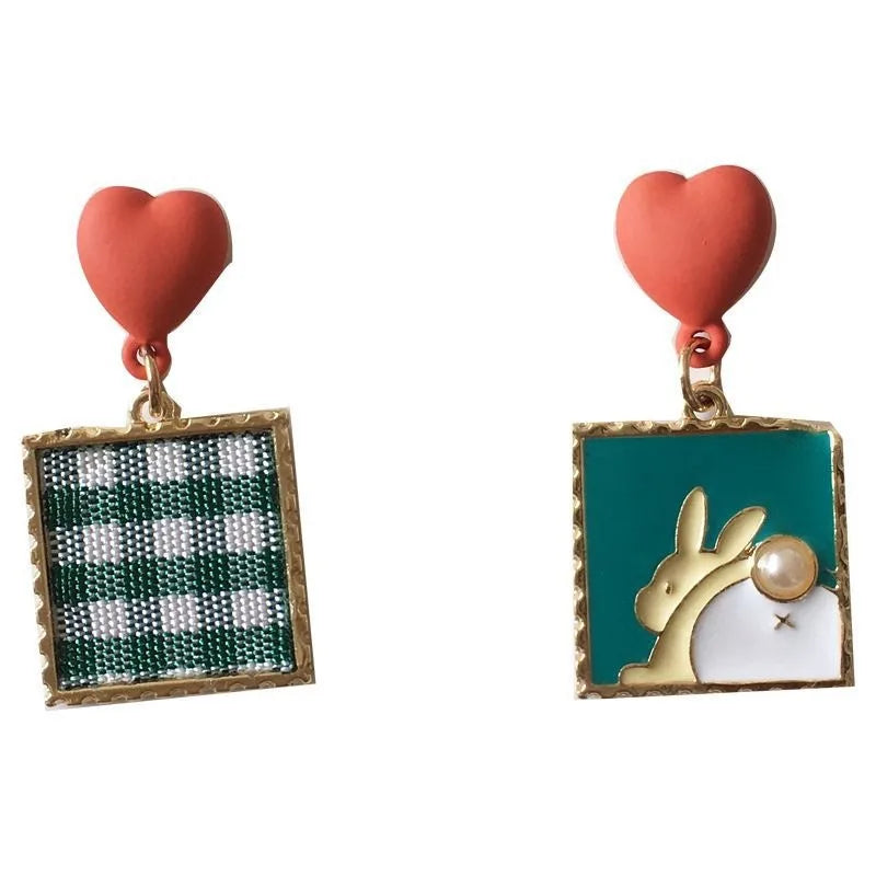 Cute Rabbit Alloy Stoving Varnish Drop Earrings