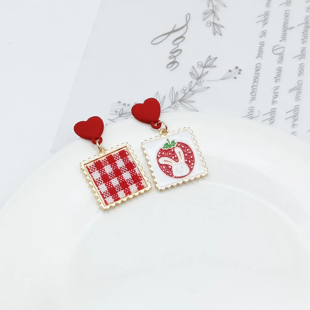 Cute Rabbit Alloy Stoving Varnish Drop Earrings