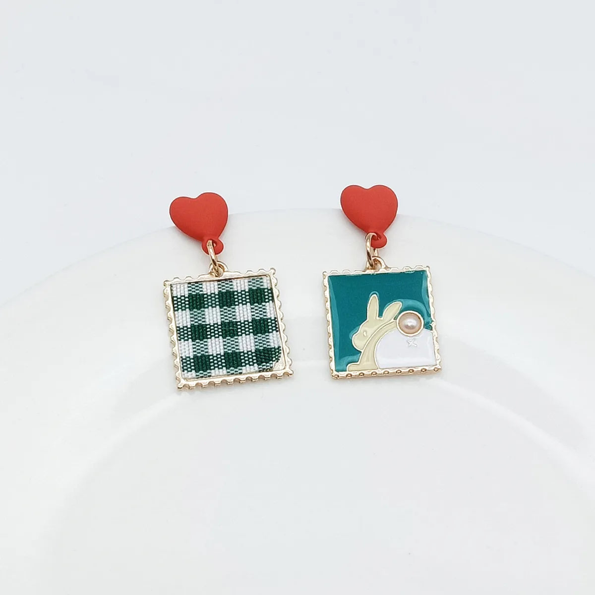 Cute Rabbit Alloy Stoving Varnish Drop Earrings