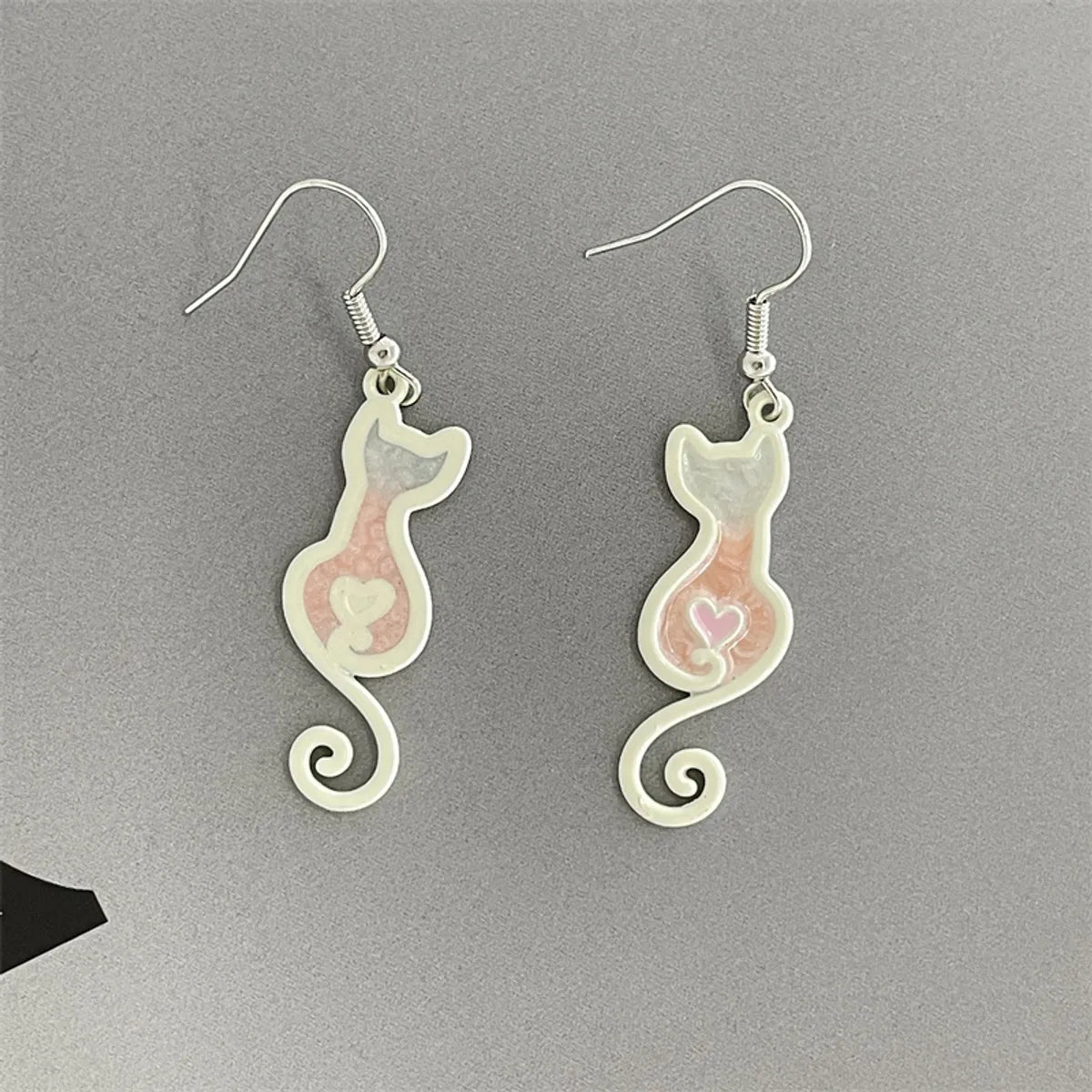 Cute Rabbit Cat Shark Metal Women'S Drop Earrings 1 Pair