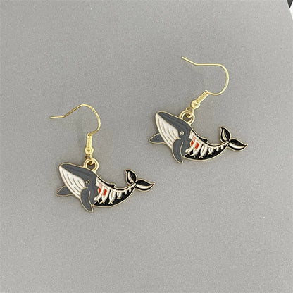 Cute Rabbit Cat Shark Metal Women'S Drop Earrings 1 Pair