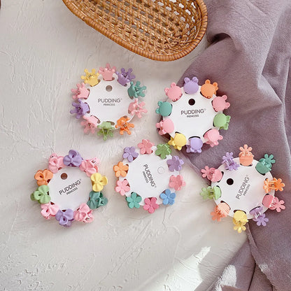 Cute Rabbit Crown Flower Plastic Resin Hair Clip 1 Set