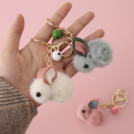 Cute Rabbit Dog Fruit Alloy Plush Women'S Bag Pendant Keychain 1 Piece