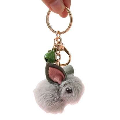 Cute Rabbit Dog Fruit Alloy Plush Women'S Bag Pendant Keychain 1 Piece