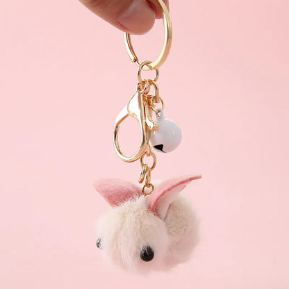 Cute Rabbit Dog Fruit Alloy Plush Women'S Bag Pendant Keychain 1 Piece