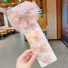 Cute Rabbit Rainbow Bow Knot Alloy Gauze Hair Clip 1 Set