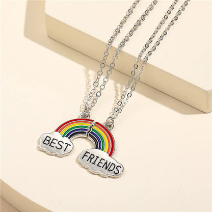 Cute Rainbow Alloy Enamel Kid'S Necklace 2 Pieces