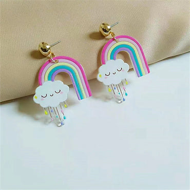 Cute Rainbow Arylic Plating Women's Drop Earrings 1 Pair