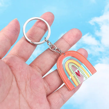 Cute Rainbow Arylic Women'S Bag Pendant Keychain