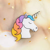 Cute Rainbow Moon Unicorn Arylic Girl'S Brooches