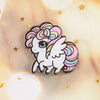 Cute Rainbow Moon Unicorn Arylic Girl'S Brooches