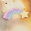 Cute Rainbow Moon Unicorn Arylic Girl'S Brooches