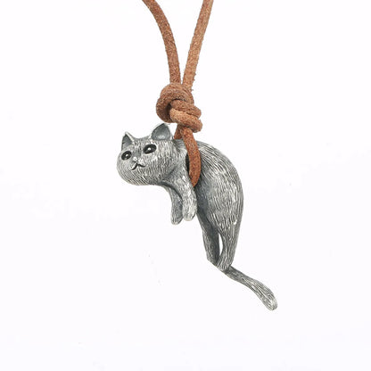 Cute Retro Cat Copper Pendant Necklace