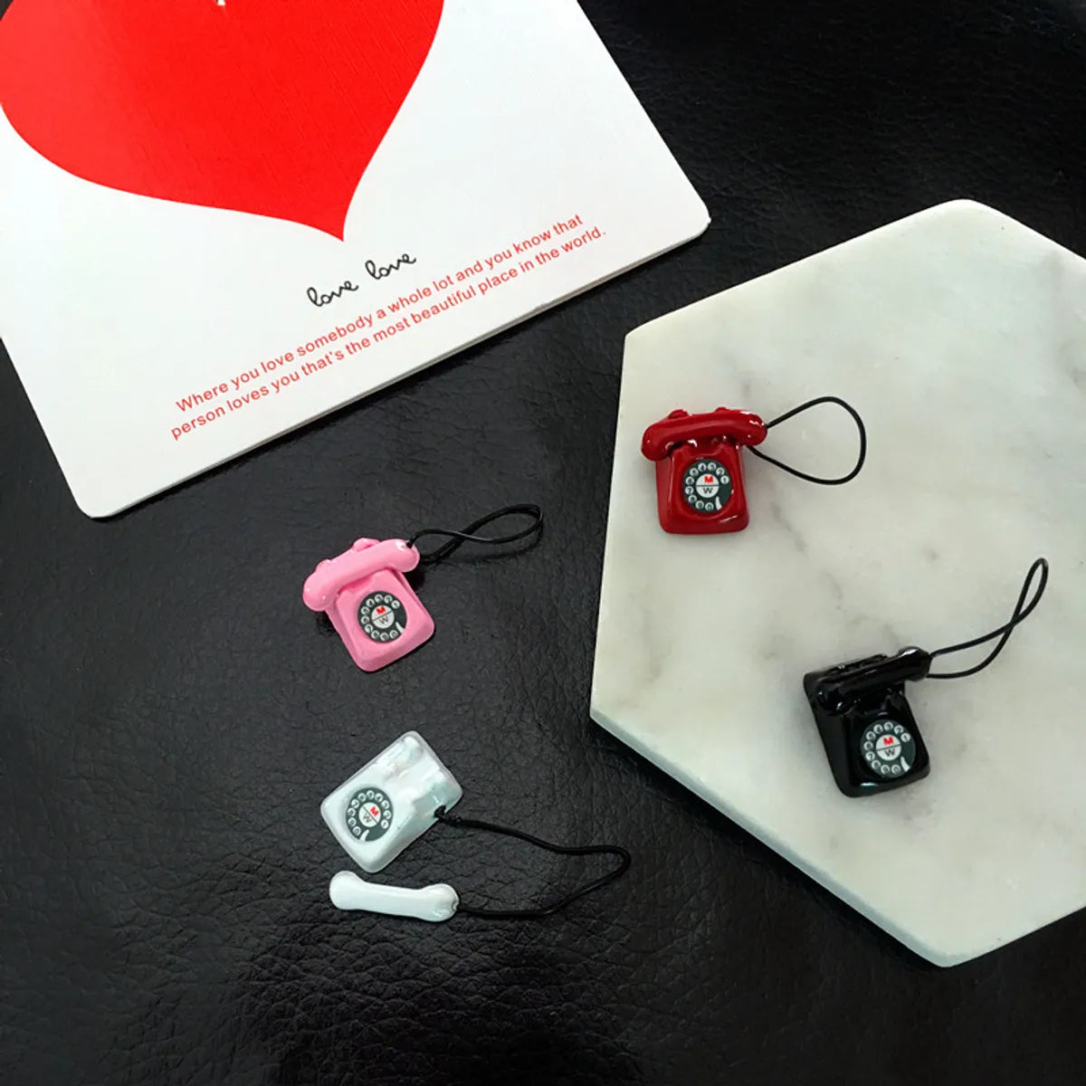 Cute Retro Phone Earrings Alloy Solid Color Ear Clip