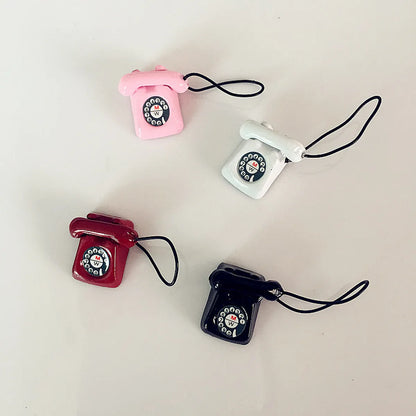 Cute Retro Phone Earrings Alloy Solid Color Ear Clip