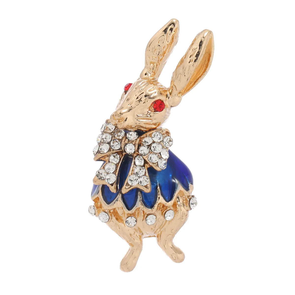 Cute Retro Rabbit Alloy Enamel Inlay Rhinestones Unisex Brooches