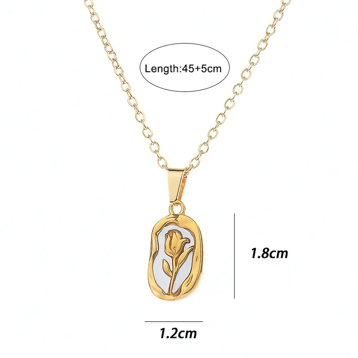 Cute Romantic Irregular Flower Stainless Steel Plating 18k Gold Plated Pendant Necklace