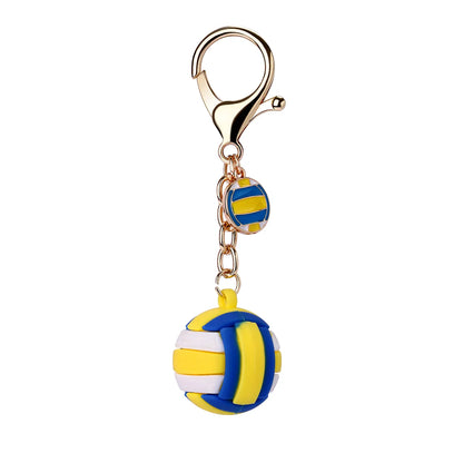 Cute Romantic Sweet Ball Alloy Rubber Pom Poms K Gold Plated Keychain