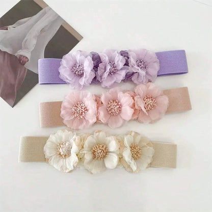 Cute Romantic Sweet Flower Polyester Women'S Woven Belts