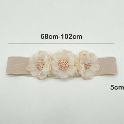 Cute Romantic Sweet Flower Polyester Women'S Woven Belts