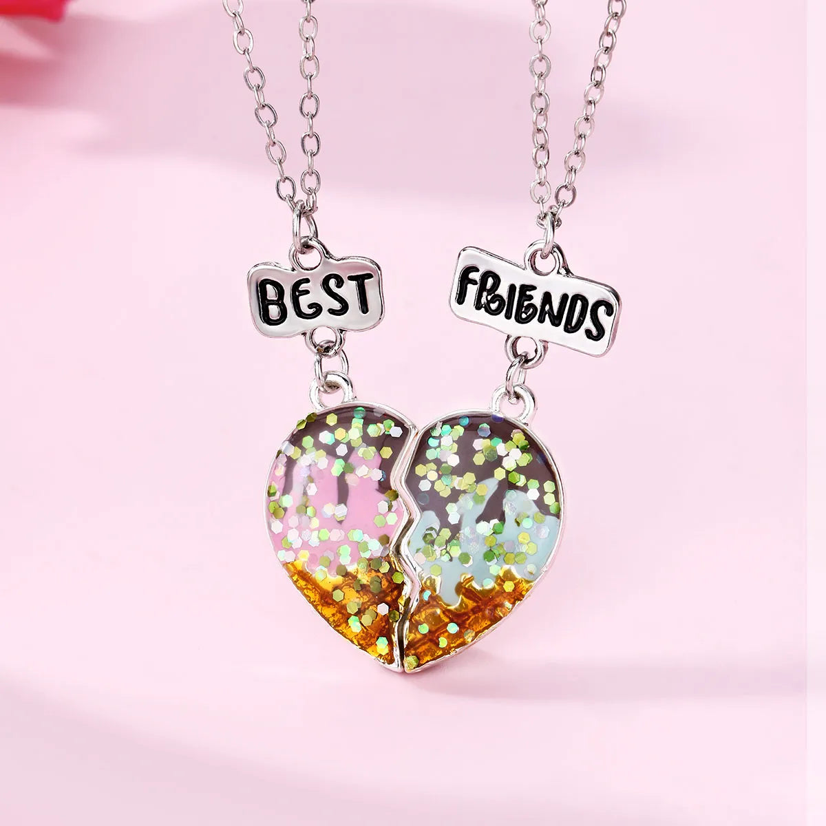 Cute Romantic Sweet Letter Heart Shape Alloy Handmade Plating Kid'S Pendant Necklace