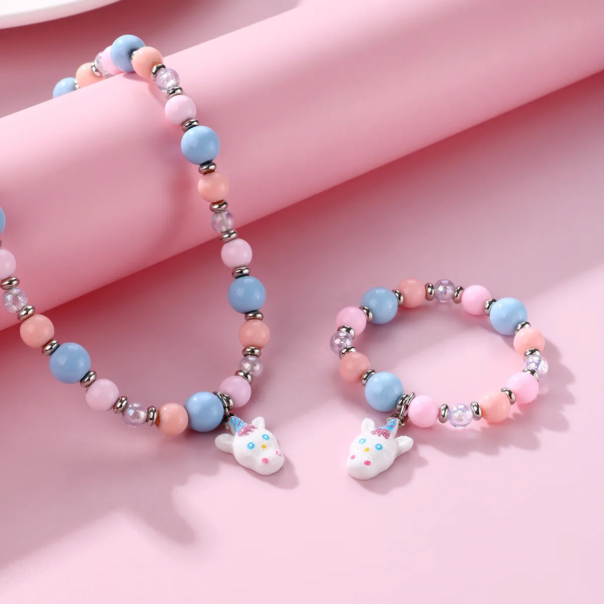 Cute Romantic Sweet  Beaded Resin Beaded Charm Girl'S Bracelets Necklace