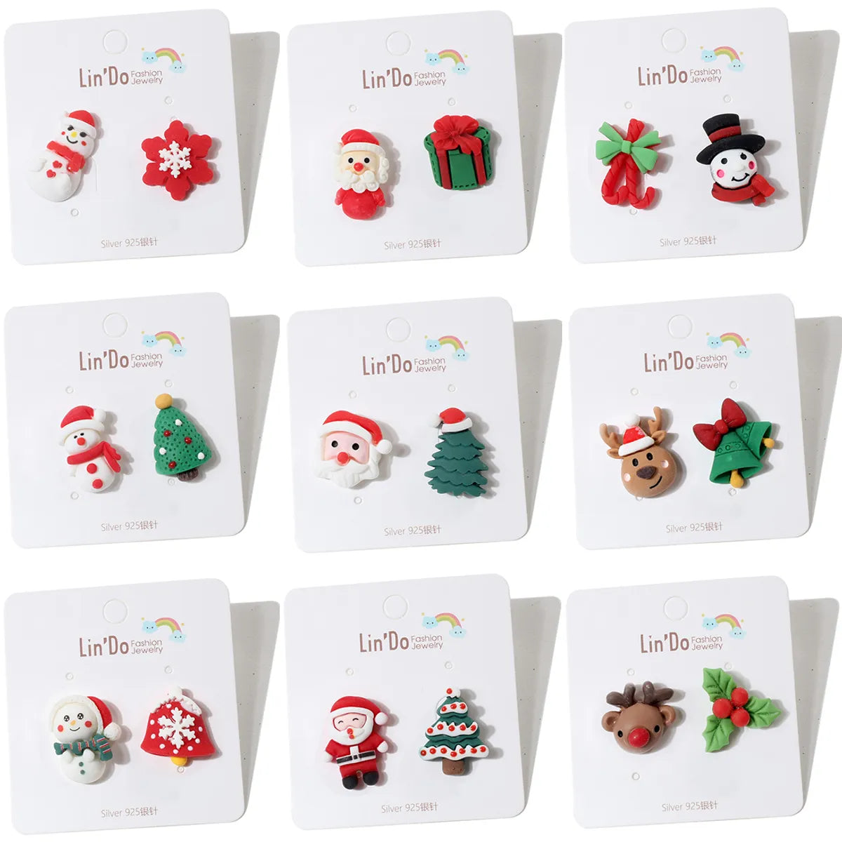 1 Pair Cute Santa Claus Alloy Ear Studs